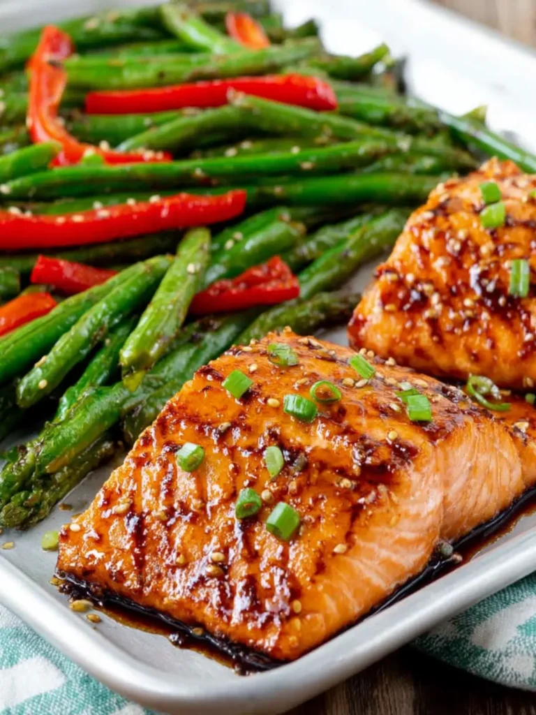 Asian Salmon and Green Beans Sheet Pan Meal First Image