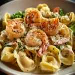 Creamy Shrimp and Roasted Garlic Alfredo Tortellini Delight First Image