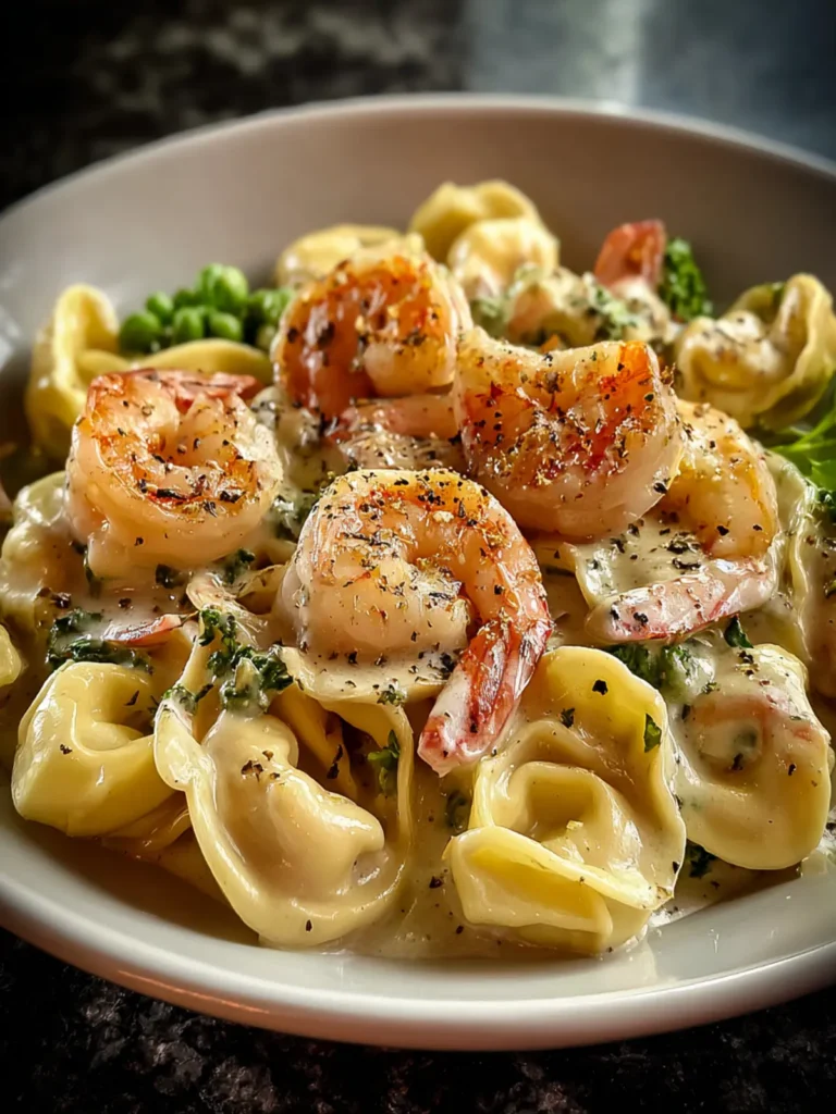Creamy Shrimp and Roasted Garlic Alfredo Tortellini Delight First Image