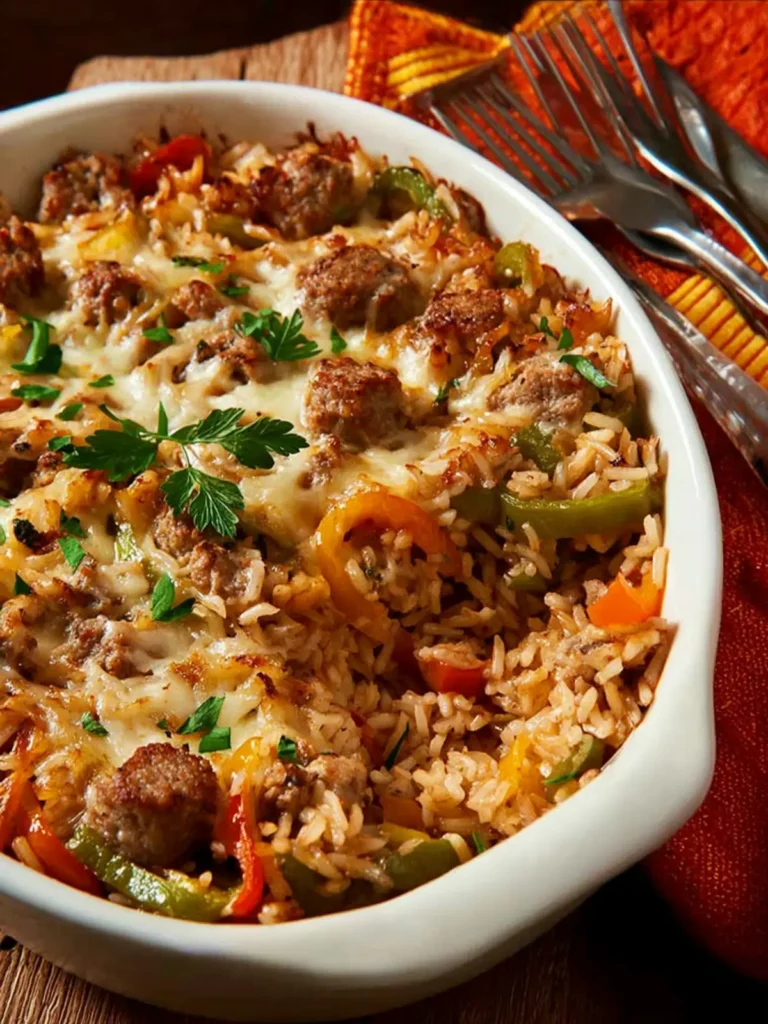 Brown Rice Casserole (with Sausage and Peppers) First Image