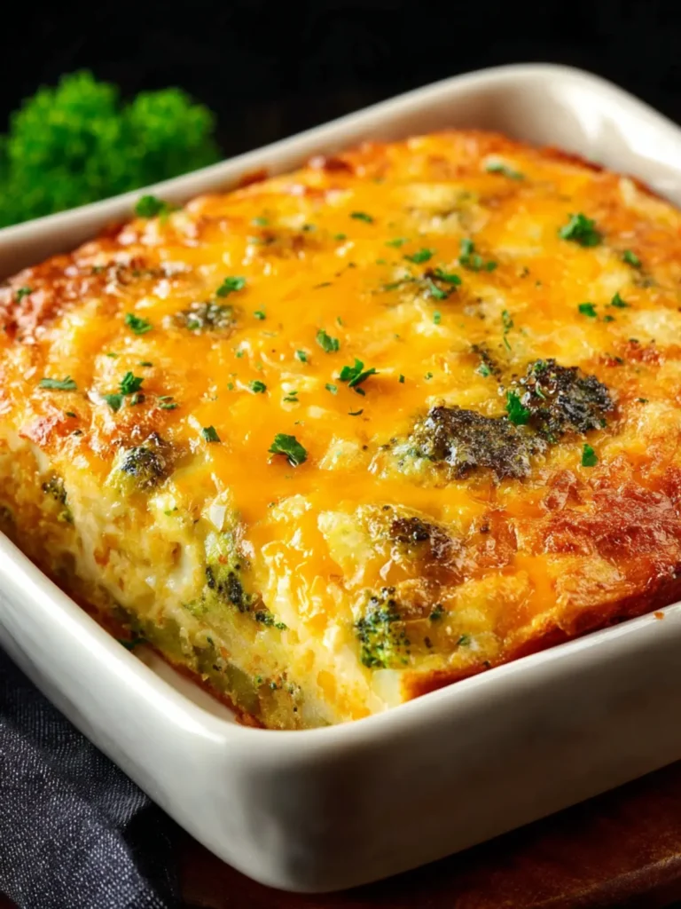 Broccoli Cheese Hash Brown Breakfast Casserole First Image
