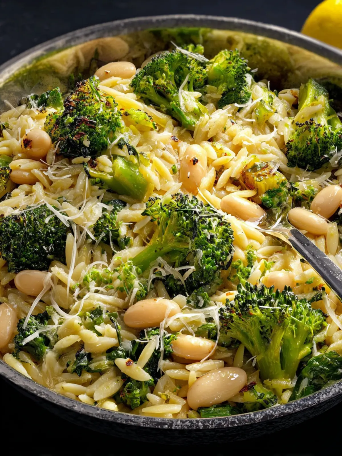 Broccoli Orzo with White Beans, Lemon and Parmesan First Image