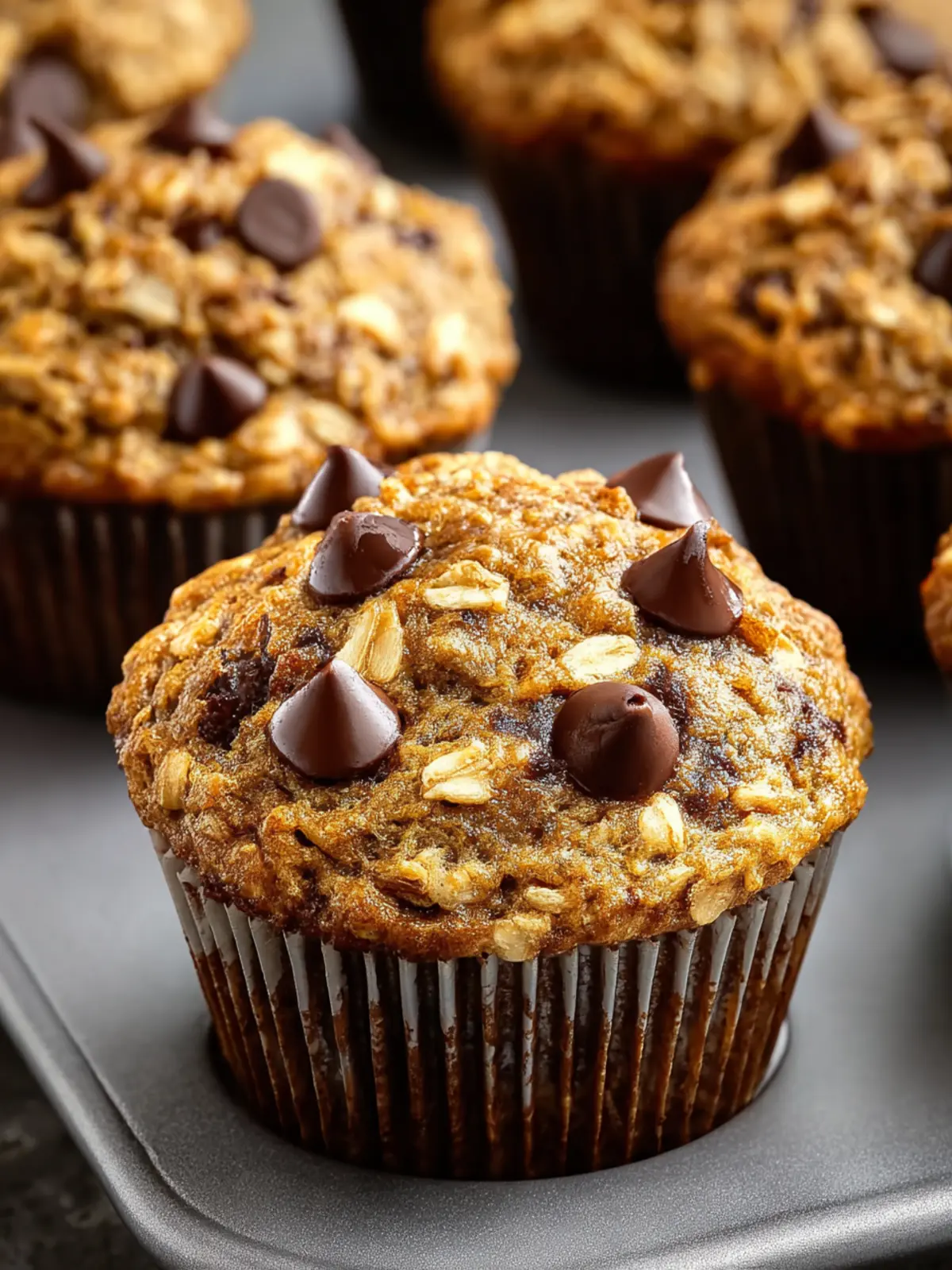 Irresistible Oatmeal Banana Chocolate Chip Muffins Recipe First Image