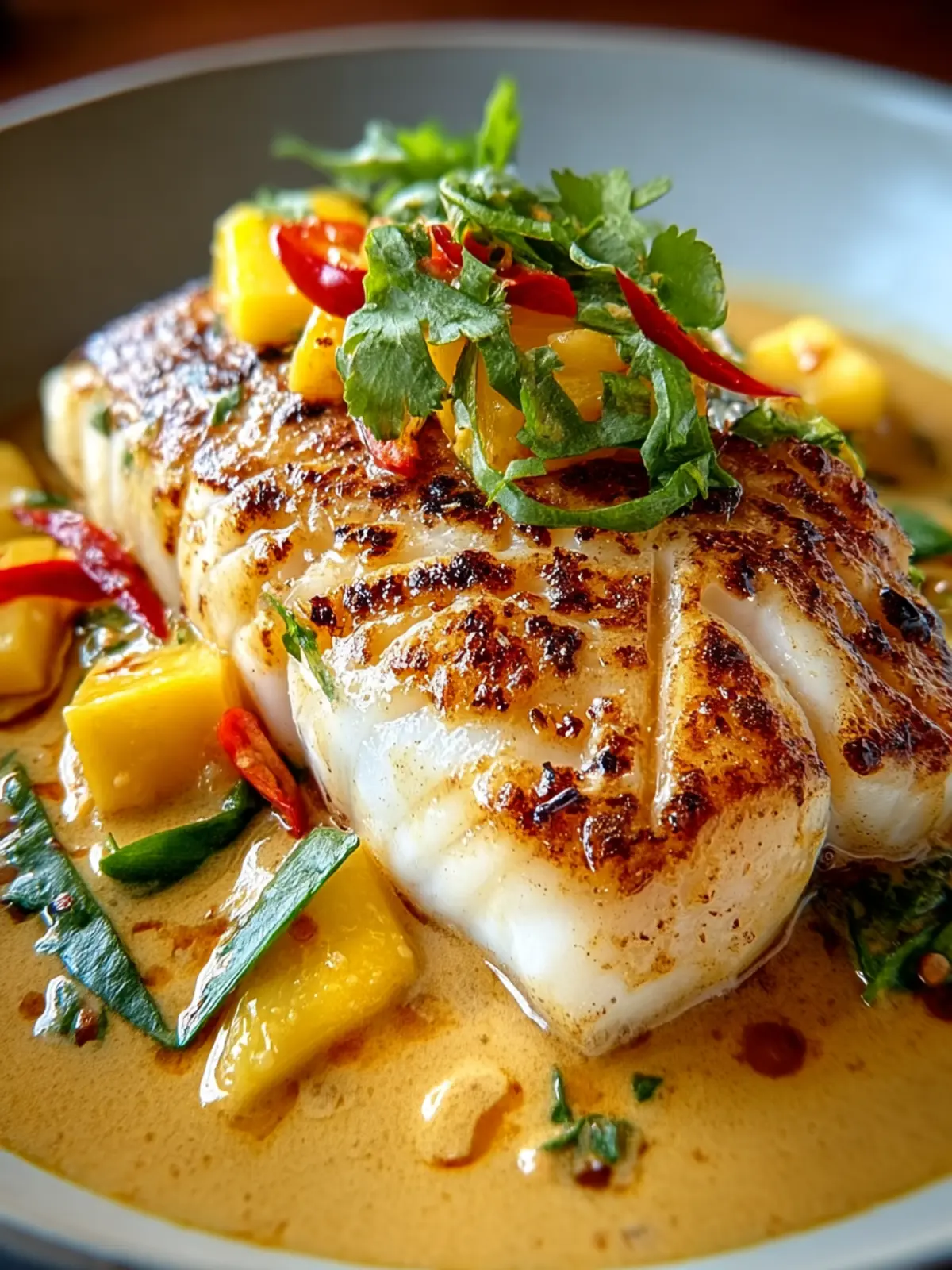 Tropical Grouper with Spicy Coconut-Ginger Sauce First Image