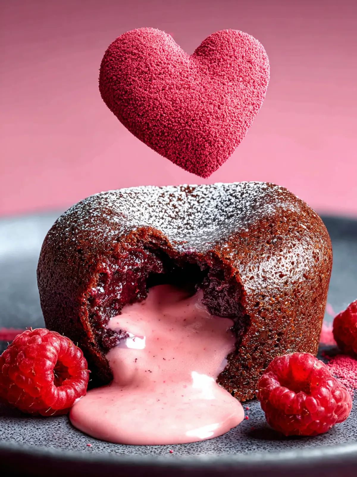 Decadent Heart Lava Cake with Pink Ruby Chocolate Recipe First Image
