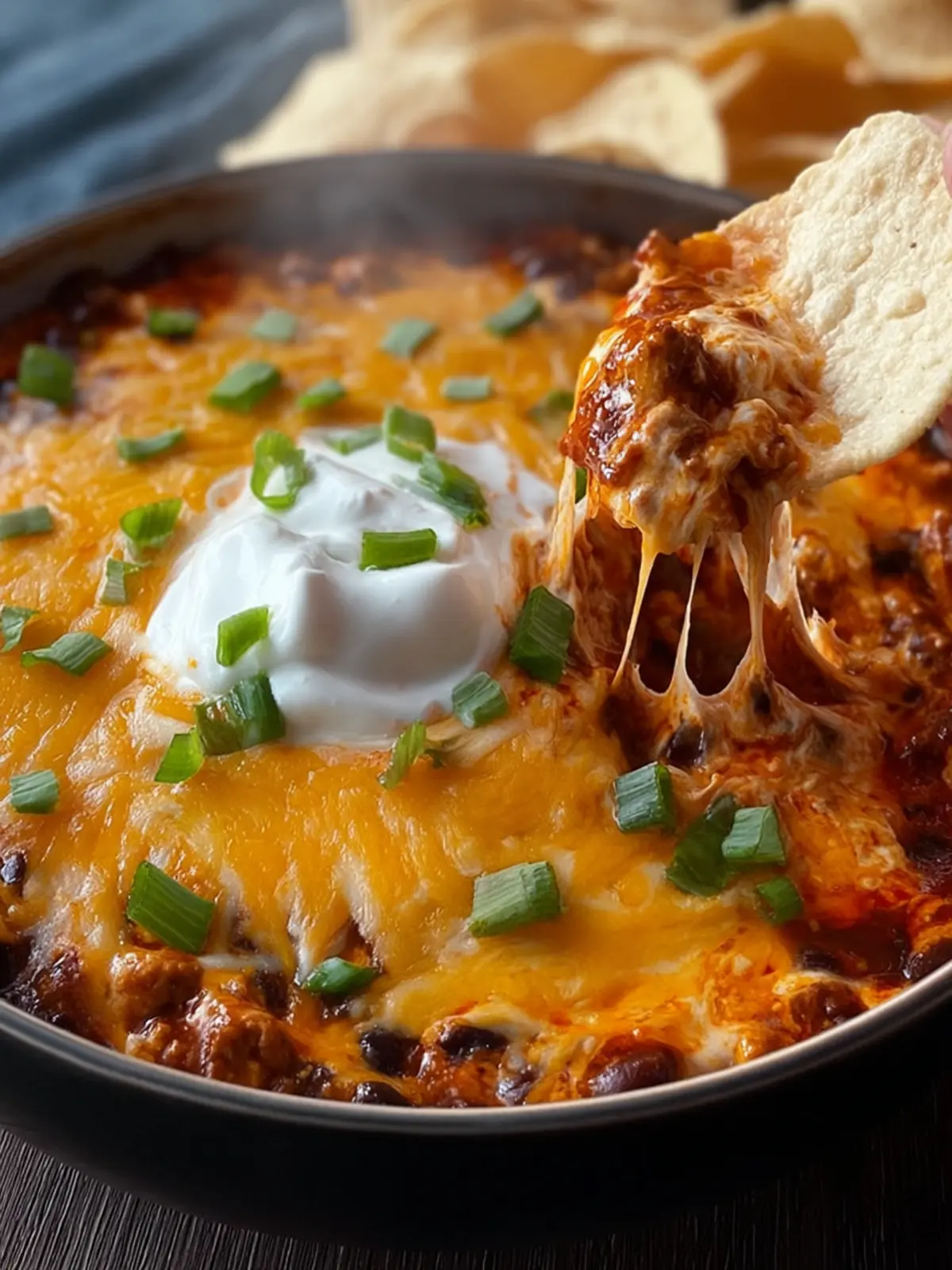 Easy Hot Cream Cheese Chili Dip First Image