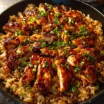 One Pan Honey BBQ Chicken Rice First Image