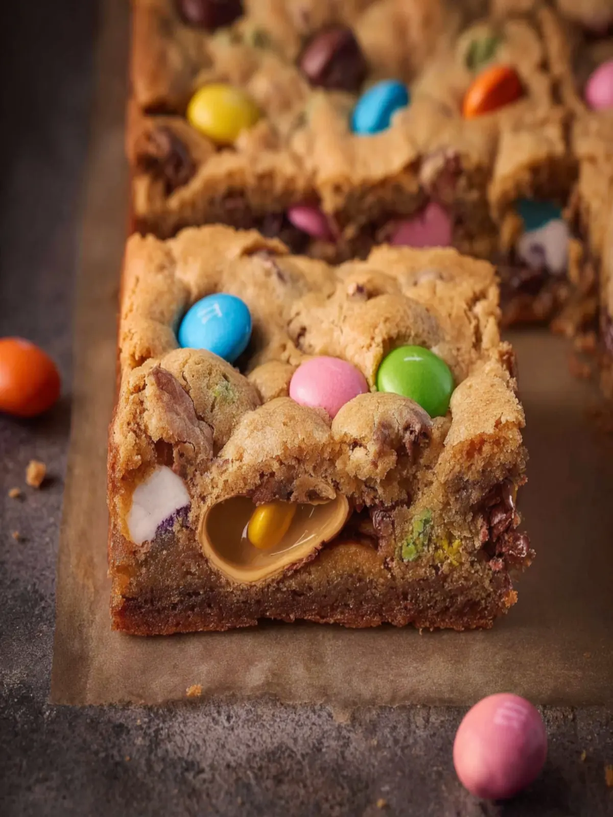 Cadbury Egg Cookie Bars with M&M’s First Image