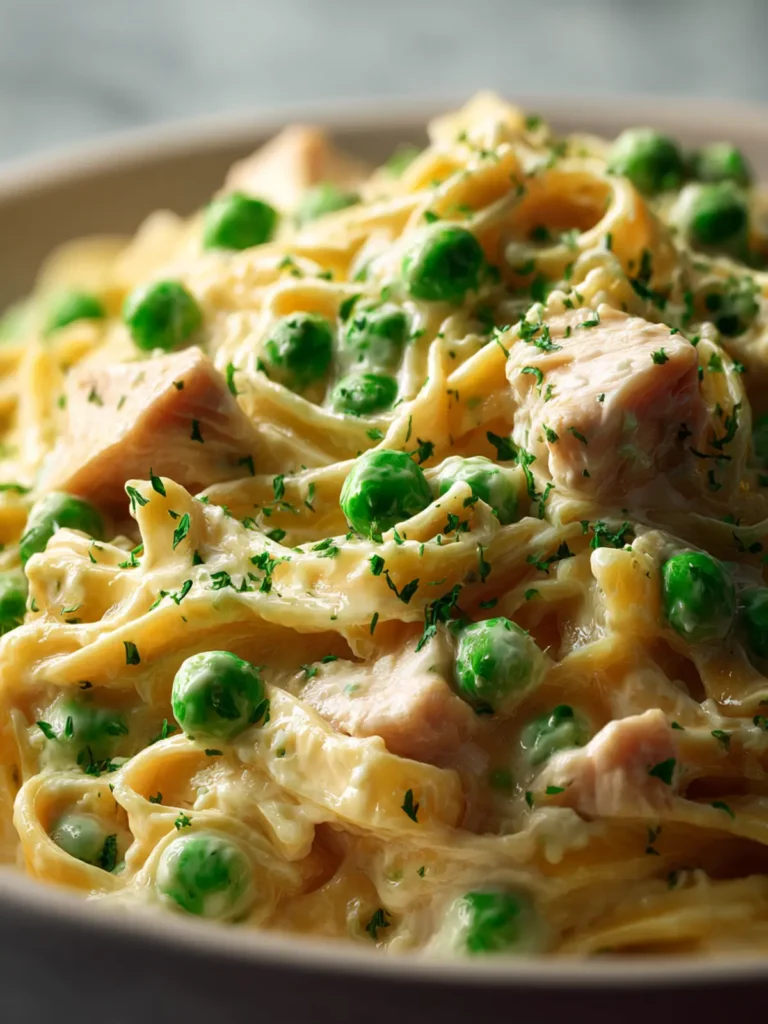 Chicken And Peas Creamy Pasta First Image