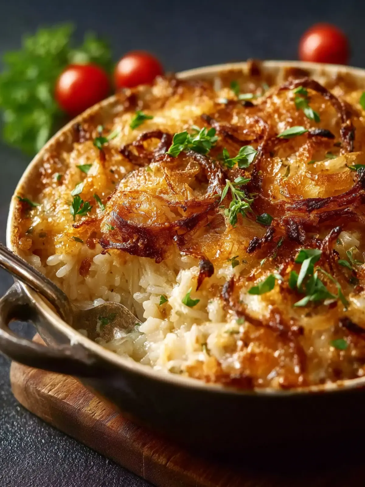French Onion Chicken Rice Bake: Comforting & Indulgent Delight