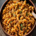 One Pot Spicy Ground Beef Pasta First Image