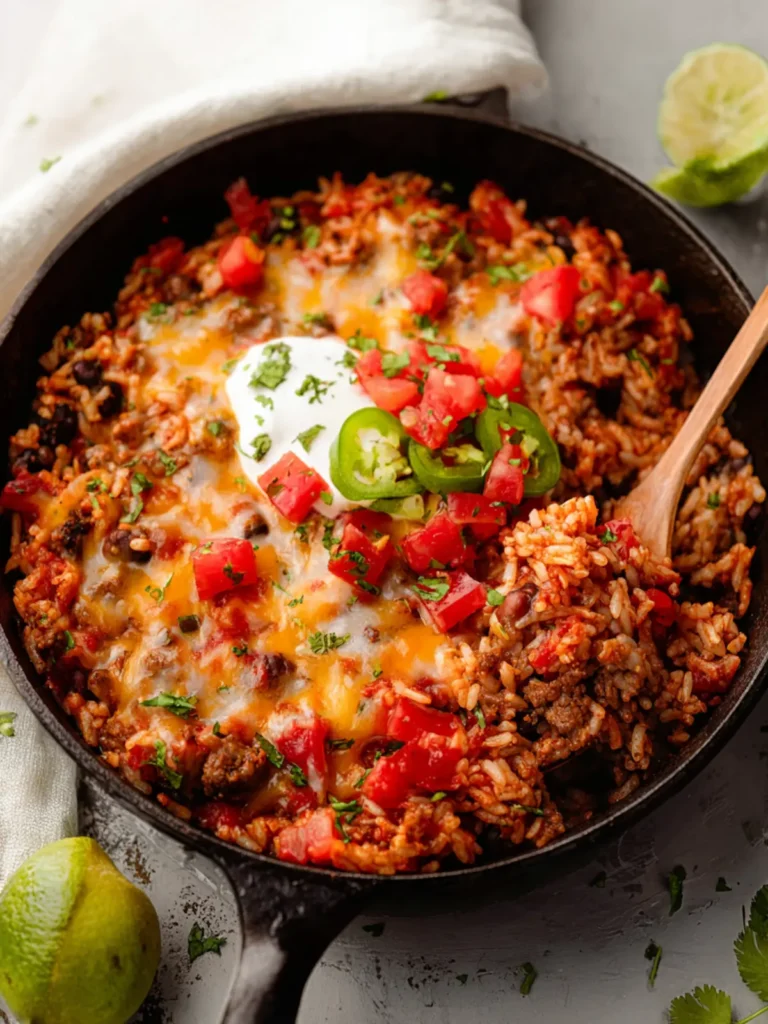 Mexican Ground Beef and Rice Skillet First Image