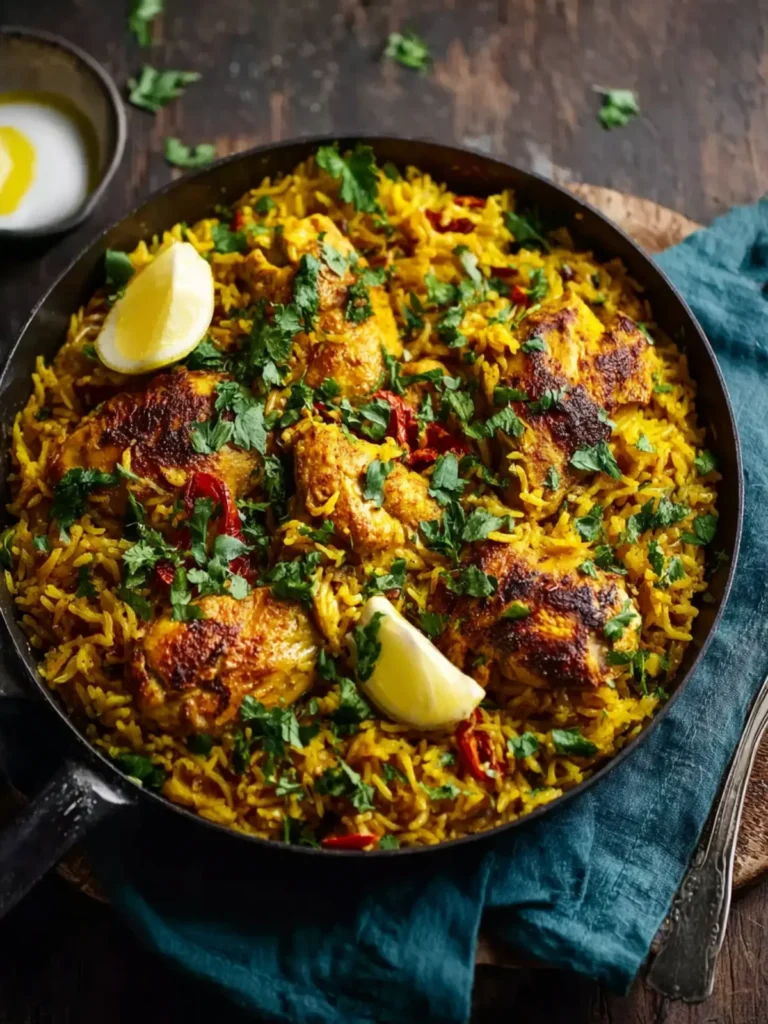 One Pan Turmeric Chicken and Rice First Image