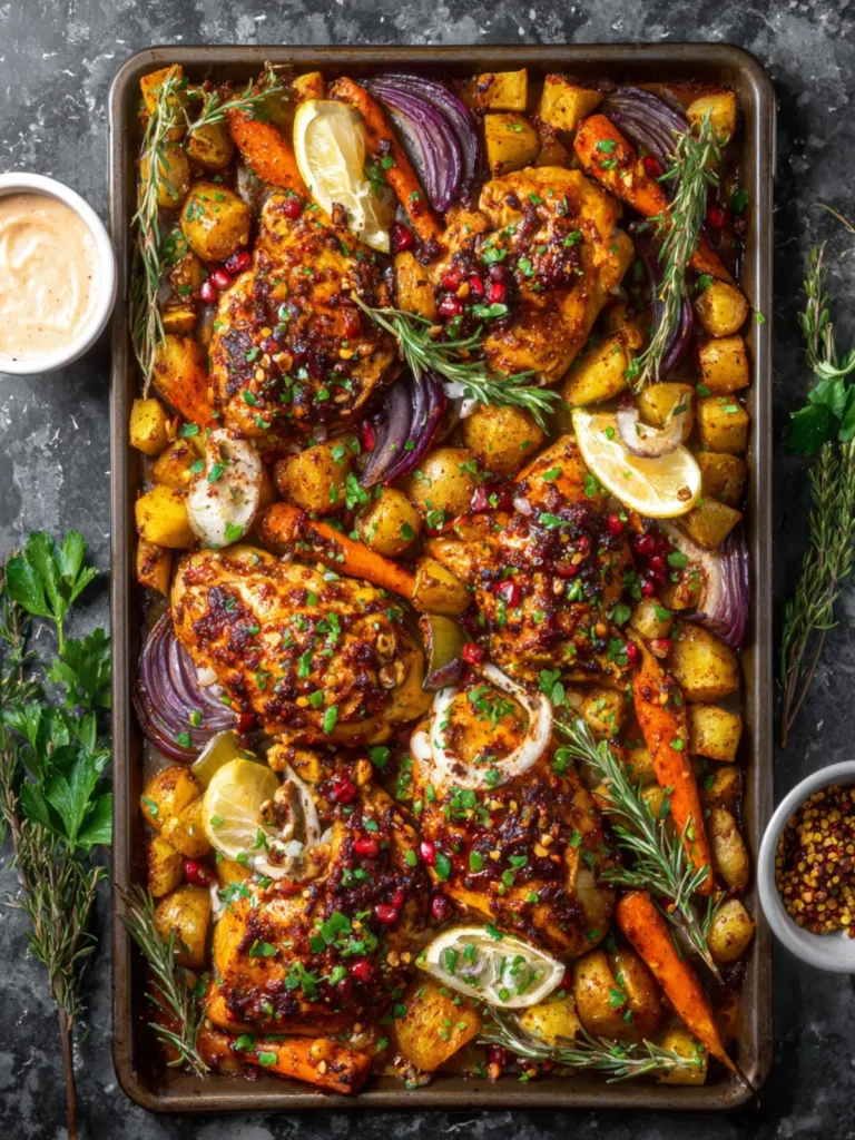 harissa sheet pan chicken First Image