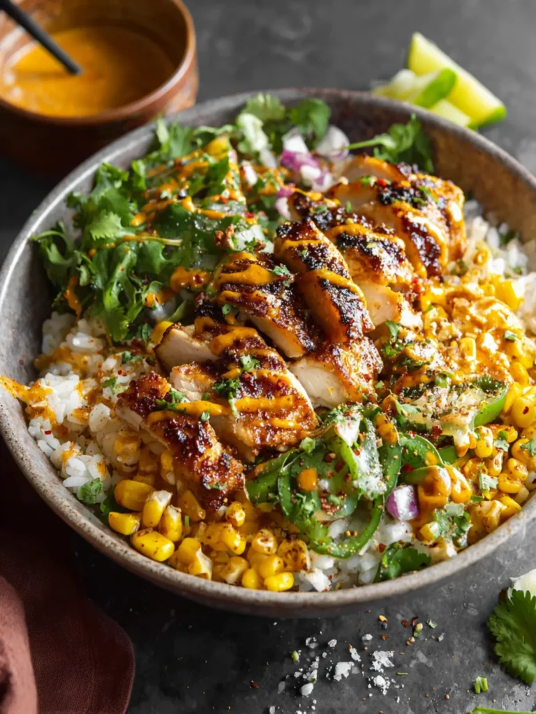 street corn chicken rice bowls First Image